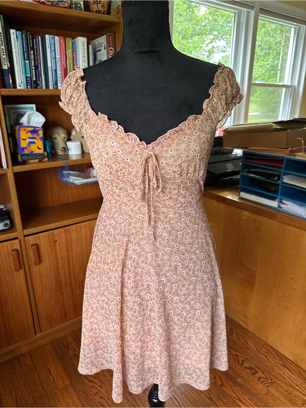 Lush Blush Floral Tie-Front Mini Dress